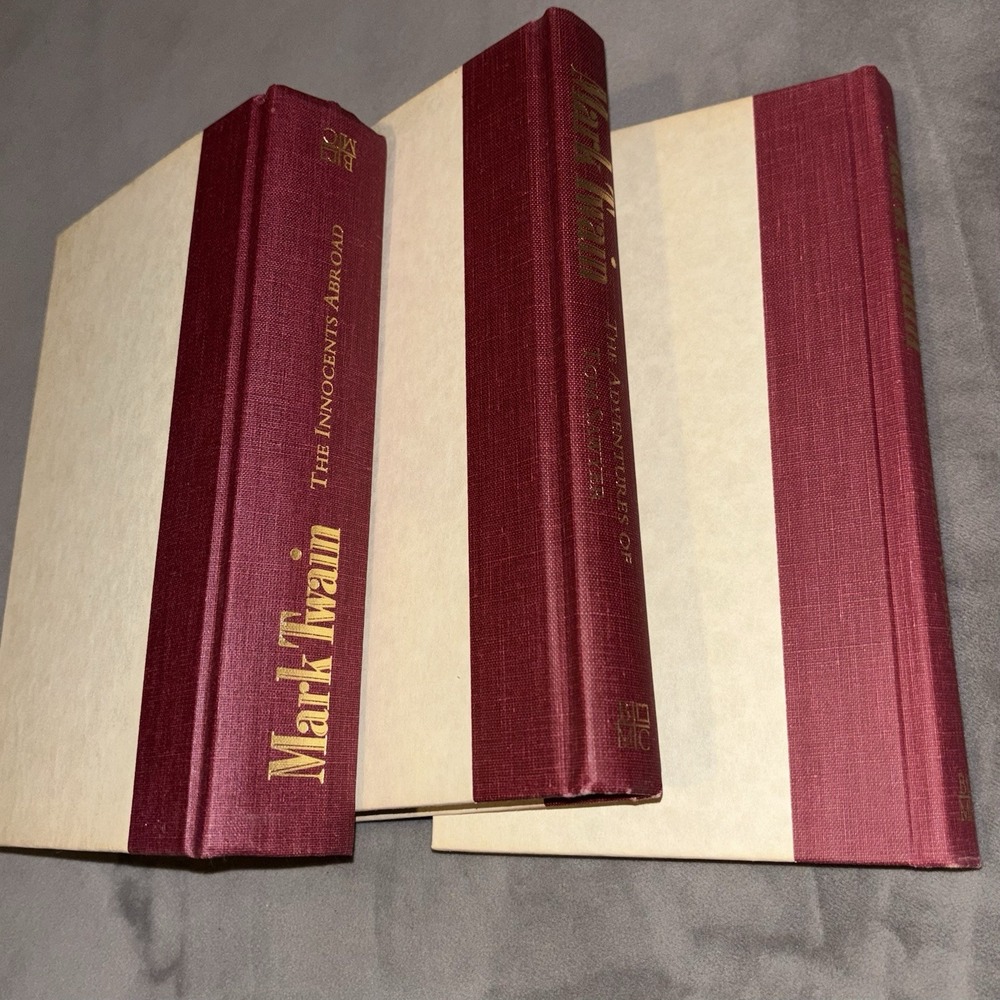 Mark Twain 3 Book Set Hardcover Tom Sawyer Innocents Abroad BOMC Vintage 1992 - Picture 12 of 12